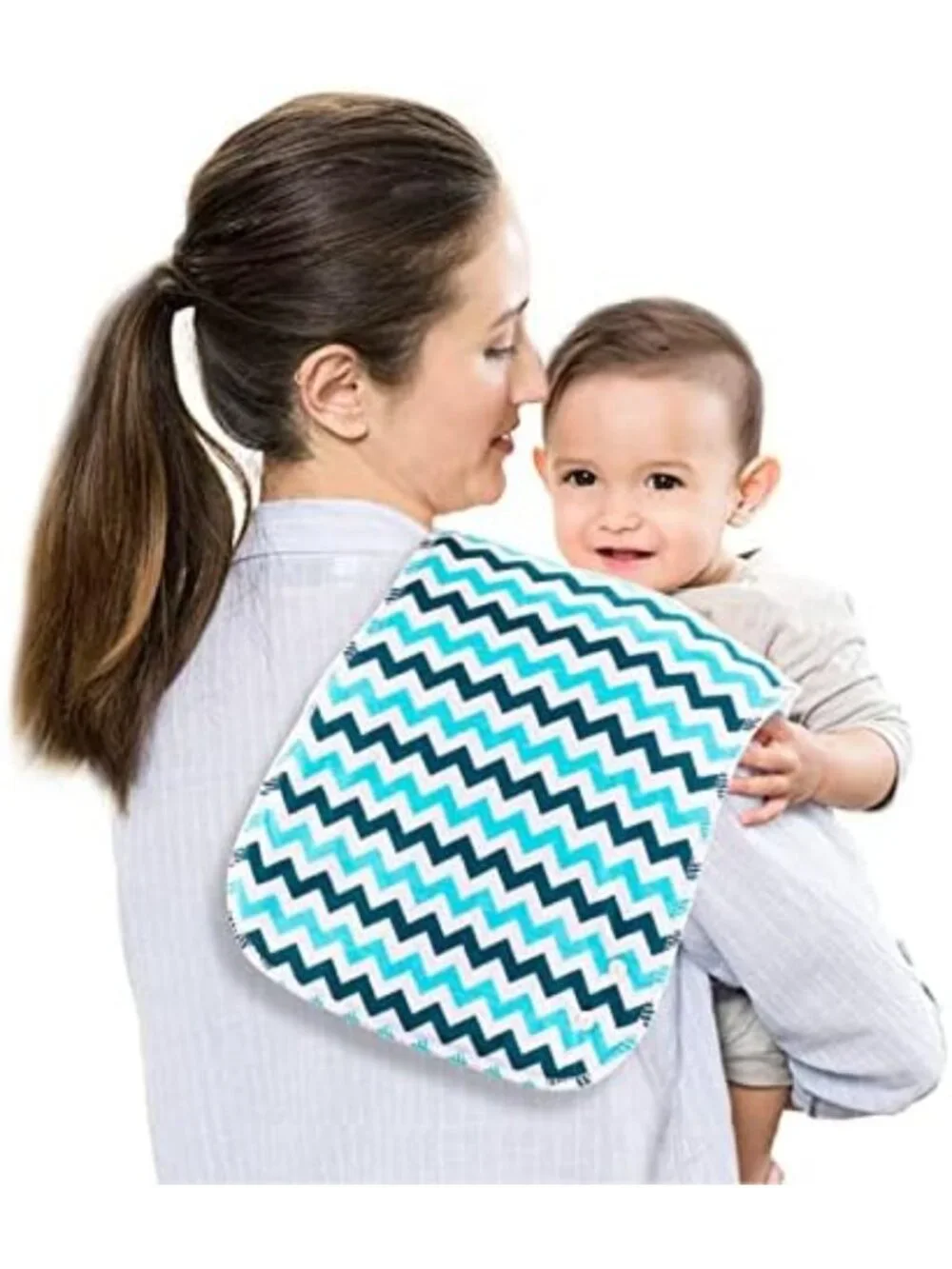 Large 12-Pack Baby Burp Cloths & Bibs Set - Super Absorbent, Soft, 3-Layer